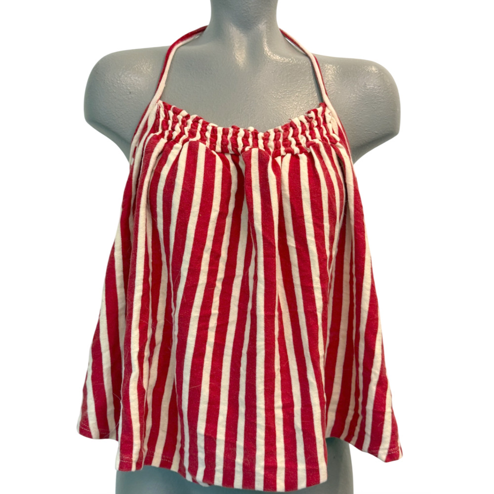NEW FREE PEOPLE WE THE FREE RED NAUTICAL COMBO COASTAL TOWN HALTER TANK TOP XL